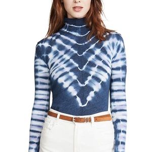 Dark Blue Free People Tie Dye Turtleneck